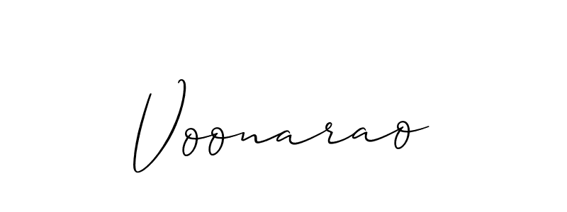 It looks lik you need a new signature style for name Voonarao. Design unique handwritten (Allison_Script) signature with our free signature maker in just a few clicks. Voonarao signature style 2 images and pictures png