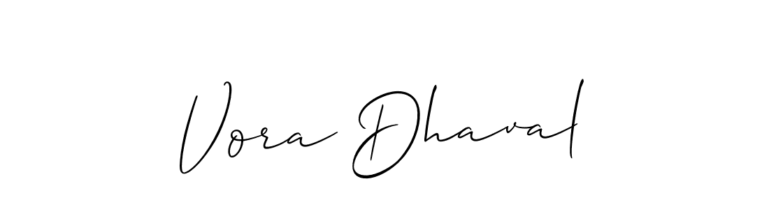 if you are searching for the best signature style for your name Vora Dhaval. so please give up your signature search. here we have designed multiple signature styles  using Allison_Script. Vora Dhaval signature style 2 images and pictures png