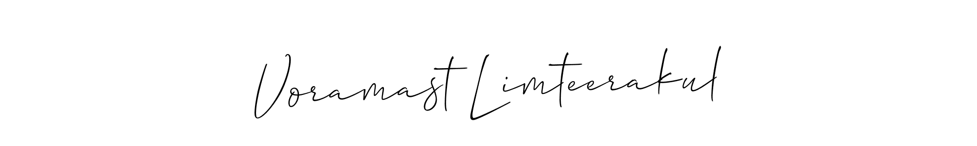 Make a beautiful signature design for name Voramast Limteerakul. With this signature (Allison_Script) style, you can create a handwritten signature for free. Voramast Limteerakul signature style 2 images and pictures png
