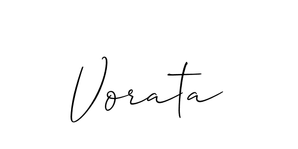 Use a signature maker to create a handwritten signature online. With this signature software, you can design (Allison_Script) your own signature for name Vorata. Vorata signature style 2 images and pictures png