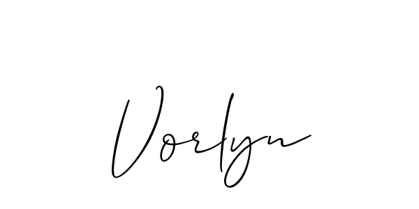 You should practise on your own different ways (Allison_Script) to write your name (Vorlyn) in signature. don't let someone else do it for you. Vorlyn signature style 2 images and pictures png