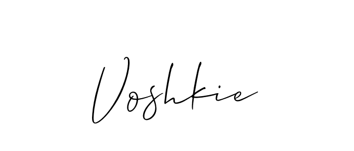 It looks lik you need a new signature style for name Voshkie. Design unique handwritten (Allison_Script) signature with our free signature maker in just a few clicks. Voshkie signature style 2 images and pictures png