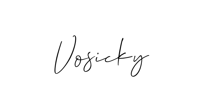 Create a beautiful signature design for name Vosicky. With this signature (Allison_Script) fonts, you can make a handwritten signature for free. Vosicky signature style 2 images and pictures png