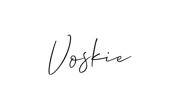 Create a beautiful signature design for name Voskie. With this signature (Allison_Script) fonts, you can make a handwritten signature for free. Voskie signature style 2 images and pictures png