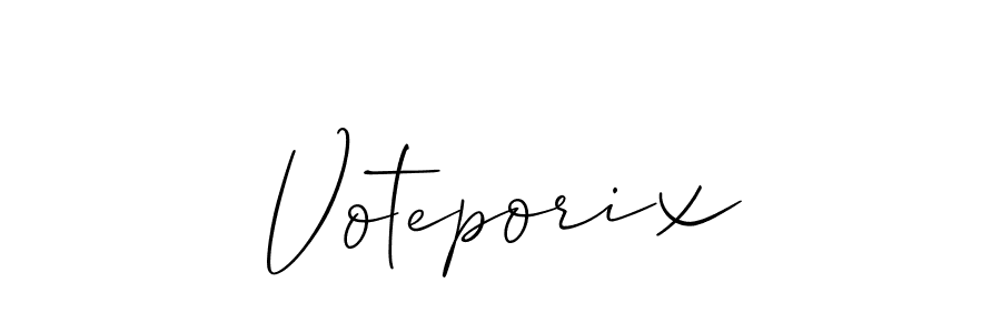 Allison_Script is a professional signature style that is perfect for those who want to add a touch of class to their signature. It is also a great choice for those who want to make their signature more unique. Get Voteporix name to fancy signature for free. Voteporix signature style 2 images and pictures png
