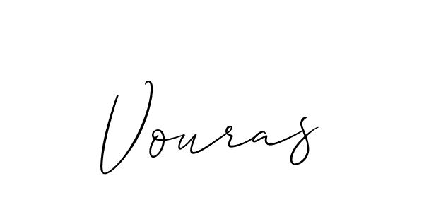 The best way (Allison_Script) to make a short signature is to pick only two or three words in your name. The name Vouras include a total of six letters. For converting this name. Vouras signature style 2 images and pictures png