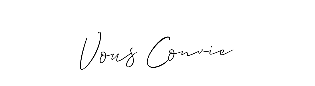 Make a beautiful signature design for name Vous Convie. With this signature (Allison_Script) style, you can create a handwritten signature for free. Vous Convie signature style 2 images and pictures png