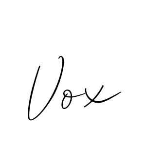 Use a signature maker to create a handwritten signature online. With this signature software, you can design (Allison_Script) your own signature for name Vox. Vox signature style 2 images and pictures png