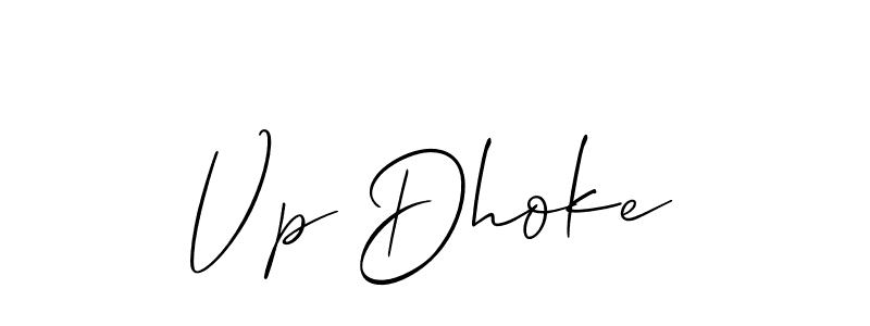 Make a beautiful signature design for name Vp Dhoke. With this signature (Allison_Script) style, you can create a handwritten signature for free. Vp Dhoke signature style 2 images and pictures png