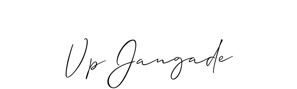 Also You can easily find your signature by using the search form. We will create Vp Jangade name handwritten signature images for you free of cost using Allison_Script sign style. Vp Jangade signature style 2 images and pictures png