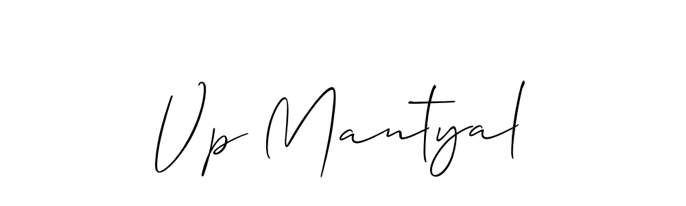 How to make Vp Mantyal name signature. Use Allison_Script style for creating short signs online. This is the latest handwritten sign. Vp Mantyal signature style 2 images and pictures png