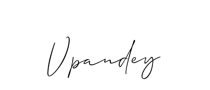Make a beautiful signature design for name Vpandey. With this signature (Allison_Script) style, you can create a handwritten signature for free. Vpandey signature style 2 images and pictures png