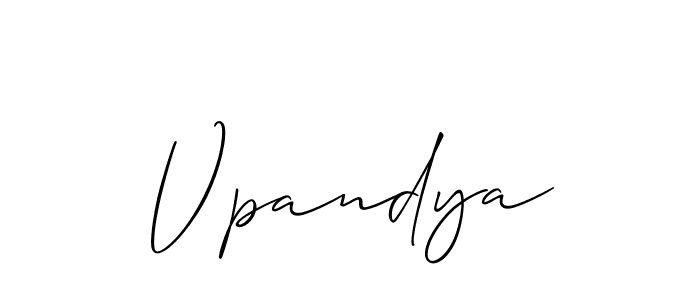 Similarly Allison_Script is the best handwritten signature design. Signature creator online .You can use it as an online autograph creator for name Vpandya. Vpandya signature style 2 images and pictures png