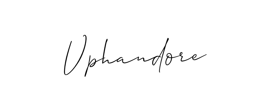 Also we have Vphandore name is the best signature style. Create professional handwritten signature collection using Allison_Script autograph style. Vphandore signature style 2 images and pictures png