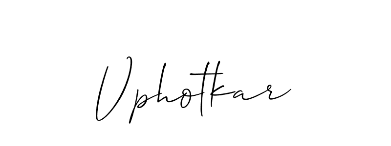 Design your own signature with our free online signature maker. With this signature software, you can create a handwritten (Allison_Script) signature for name Vphotkar. Vphotkar signature style 2 images and pictures png