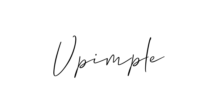 The best way (Allison_Script) to make a short signature is to pick only two or three words in your name. The name Vpimple include a total of six letters. For converting this name. Vpimple signature style 2 images and pictures png