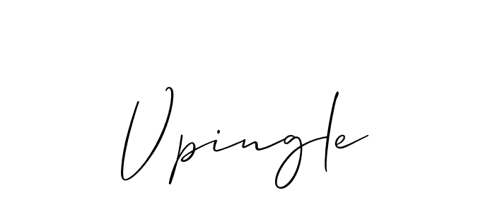 Make a beautiful signature design for name Vpingle. With this signature (Allison_Script) style, you can create a handwritten signature for free. Vpingle signature style 2 images and pictures png