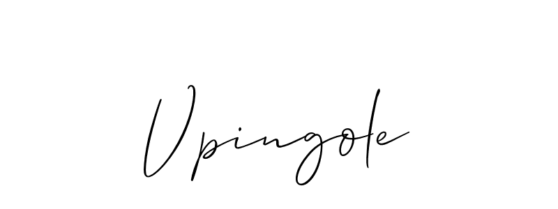 The best way (Allison_Script) to make a short signature is to pick only two or three words in your name. The name Vpingole include a total of six letters. For converting this name. Vpingole signature style 2 images and pictures png