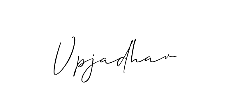 The best way (Allison_Script) to make a short signature is to pick only two or three words in your name. The name Vpjadhav include a total of six letters. For converting this name. Vpjadhav signature style 2 images and pictures png