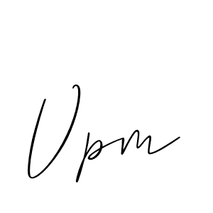 Design your own signature with our free online signature maker. With this signature software, you can create a handwritten (Allison_Script) signature for name Vpm. Vpm signature style 2 images and pictures png