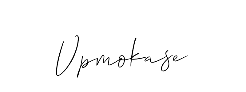 How to Draw Vpmokase signature style? Allison_Script is a latest design signature styles for name Vpmokase. Vpmokase signature style 2 images and pictures png