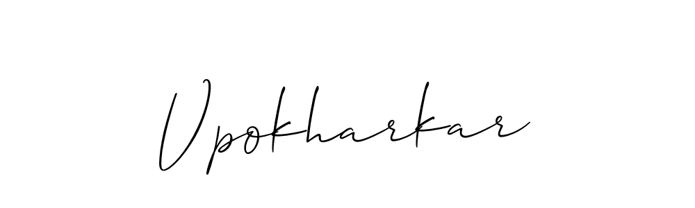 How to make Vpokharkar signature? Allison_Script is a professional autograph style. Create handwritten signature for Vpokharkar name. Vpokharkar signature style 2 images and pictures png