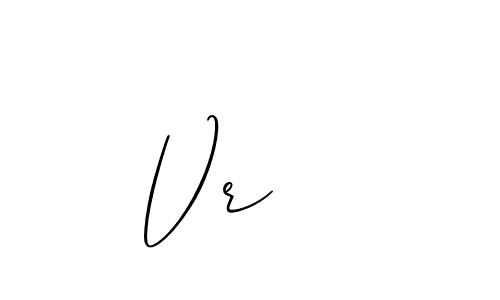 Make a beautiful signature design for name Vr   . With this signature (Allison_Script) style, you can create a handwritten signature for free. Vr    signature style 2 images and pictures png