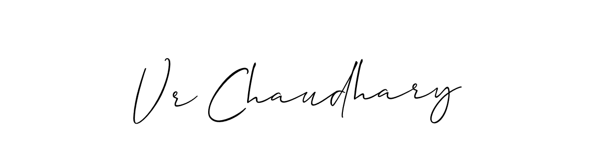 Use a signature maker to create a handwritten signature online. With this signature software, you can design (Allison_Script) your own signature for name Vr Chaudhary. Vr Chaudhary signature style 2 images and pictures png
