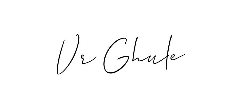 How to make Vr Ghule name signature. Use Allison_Script style for creating short signs online. This is the latest handwritten sign. Vr Ghule signature style 2 images and pictures png