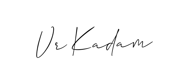 Also You can easily find your signature by using the search form. We will create Vr Kadam name handwritten signature images for you free of cost using Allison_Script sign style. Vr Kadam signature style 2 images and pictures png
