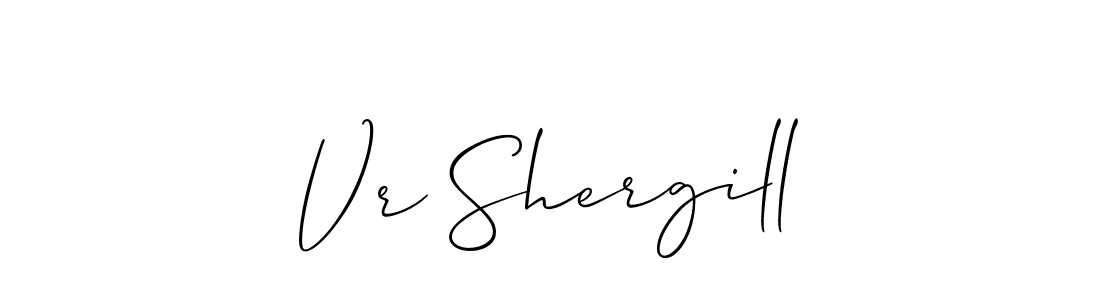 Also You can easily find your signature by using the search form. We will create Vr Shergill name handwritten signature images for you free of cost using Allison_Script sign style. Vr Shergill signature style 2 images and pictures png