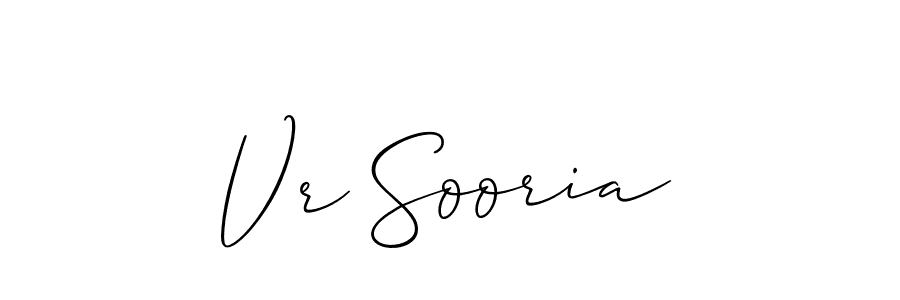 Also You can easily find your signature by using the search form. We will create Vr Sooria name handwritten signature images for you free of cost using Allison_Script sign style. Vr Sooria signature style 2 images and pictures png