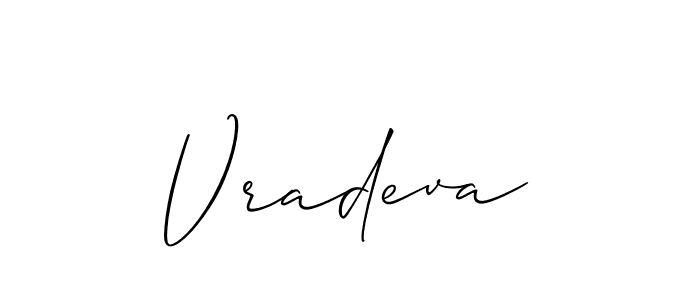 Create a beautiful signature design for name Vradeva. With this signature (Allison_Script) fonts, you can make a handwritten signature for free. Vradeva signature style 2 images and pictures png