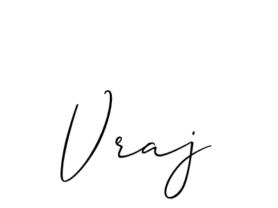 Create a beautiful signature design for name Vraj. With this signature (Allison_Script) fonts, you can make a handwritten signature for free. Vraj signature style 2 images and pictures png
