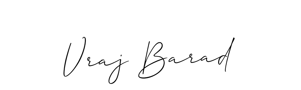 Design your own signature with our free online signature maker. With this signature software, you can create a handwritten (Allison_Script) signature for name Vraj Barad. Vraj Barad signature style 2 images and pictures png