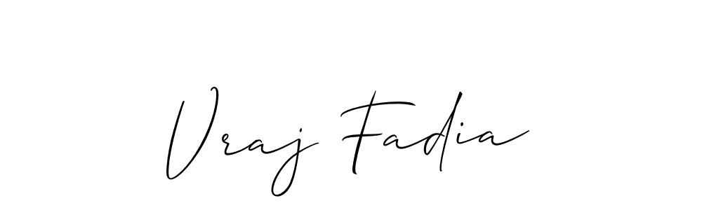 How to Draw Vraj Fadia signature style? Allison_Script is a latest design signature styles for name Vraj Fadia. Vraj Fadia signature style 2 images and pictures png