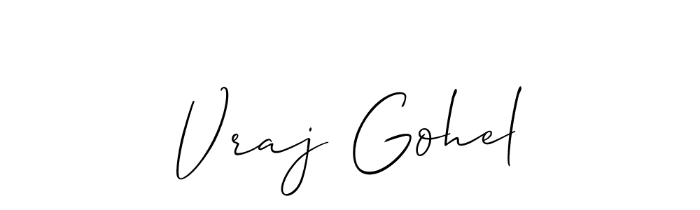 How to make Vraj Gohel signature? Allison_Script is a professional autograph style. Create handwritten signature for Vraj Gohel name. Vraj Gohel signature style 2 images and pictures png