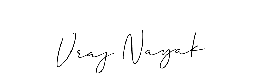 Use a signature maker to create a handwritten signature online. With this signature software, you can design (Allison_Script) your own signature for name Vraj Nayak. Vraj Nayak signature style 2 images and pictures png