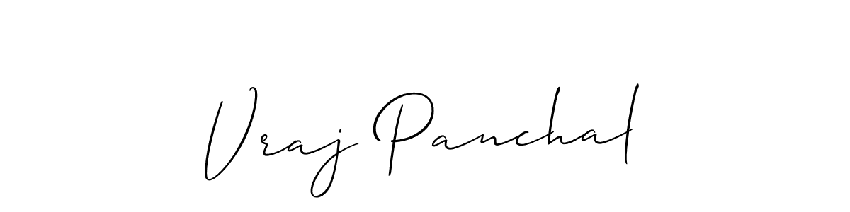 How to make Vraj Panchal signature? Allison_Script is a professional autograph style. Create handwritten signature for Vraj Panchal name. Vraj Panchal signature style 2 images and pictures png