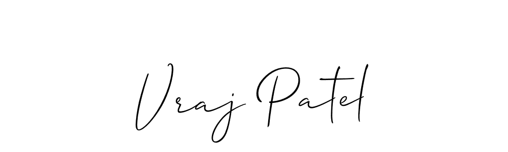 Design your own signature with our free online signature maker. With this signature software, you can create a handwritten (Allison_Script) signature for name Vraj Patel. Vraj Patel signature style 2 images and pictures png