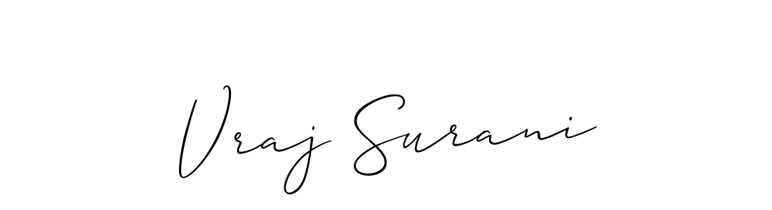 Best and Professional Signature Style for Vraj Surani. Allison_Script Best Signature Style Collection. Vraj Surani signature style 2 images and pictures png