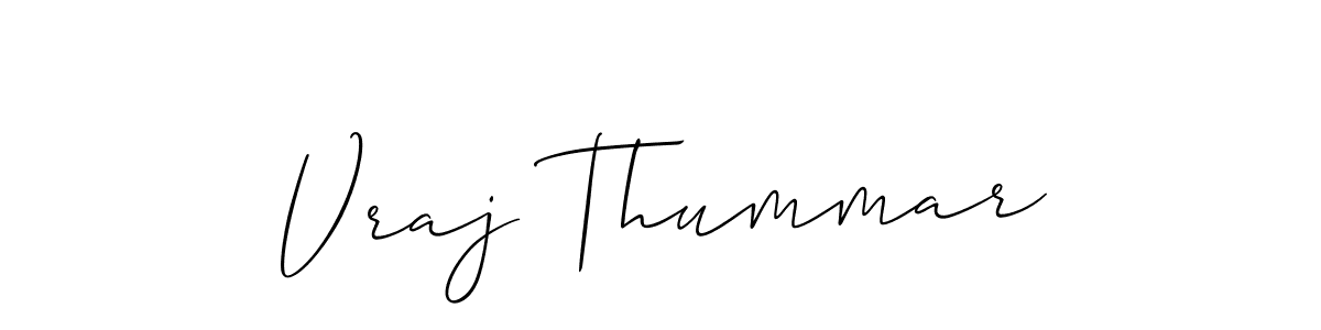 Also You can easily find your signature by using the search form. We will create Vraj Thummar name handwritten signature images for you free of cost using Allison_Script sign style. Vraj Thummar signature style 2 images and pictures png