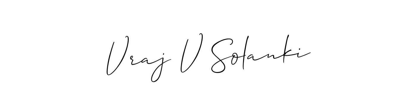 How to Draw Vraj V Solanki signature style? Allison_Script is a latest design signature styles for name Vraj V Solanki. Vraj V Solanki signature style 2 images and pictures png