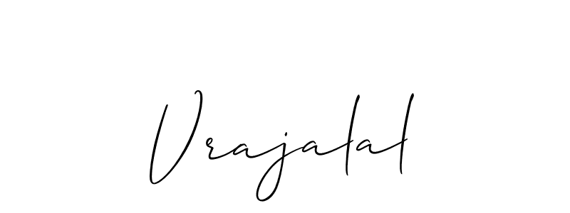 How to make Vrajalal name signature. Use Allison_Script style for creating short signs online. This is the latest handwritten sign. Vrajalal signature style 2 images and pictures png