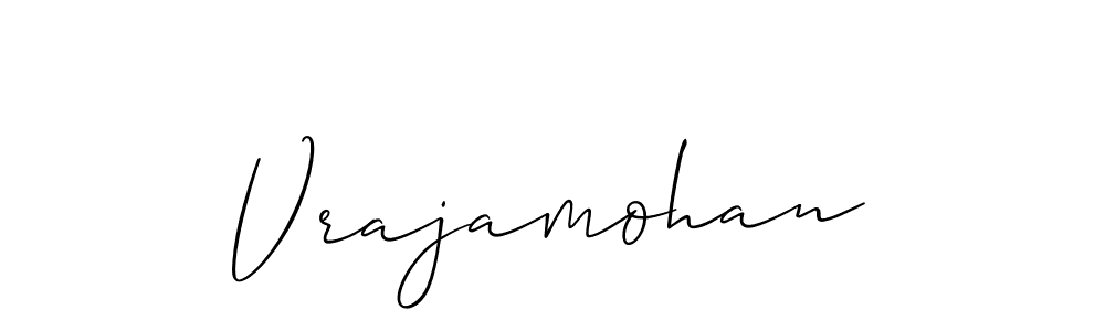 Use a signature maker to create a handwritten signature online. With this signature software, you can design (Allison_Script) your own signature for name Vrajamohan. Vrajamohan signature style 2 images and pictures png