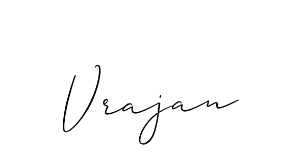 Make a beautiful signature design for name Vrajan. With this signature (Allison_Script) style, you can create a handwritten signature for free. Vrajan signature style 2 images and pictures png