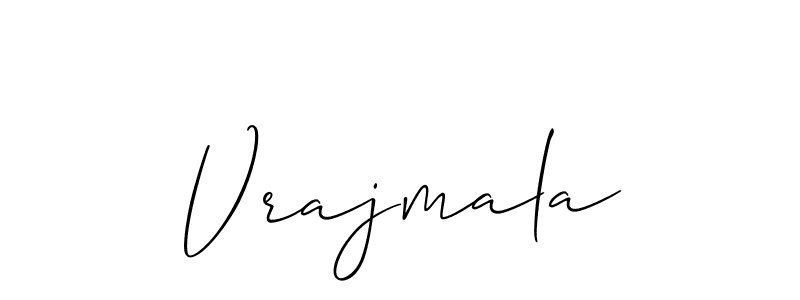 Create a beautiful signature design for name Vrajmala. With this signature (Allison_Script) fonts, you can make a handwritten signature for free. Vrajmala signature style 2 images and pictures png