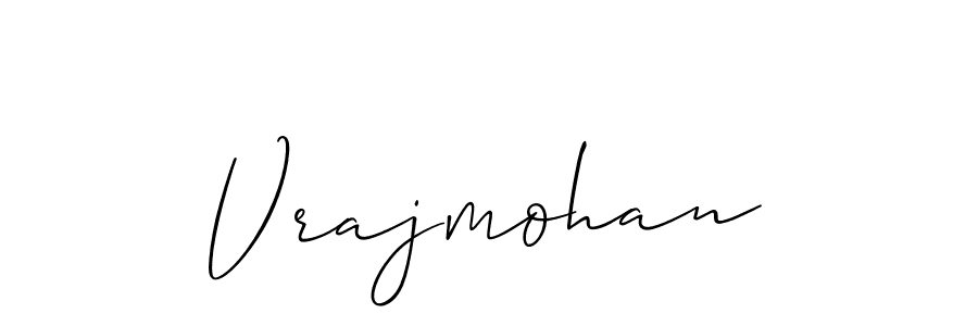 if you are searching for the best signature style for your name Vrajmohan. so please give up your signature search. here we have designed multiple signature styles  using Allison_Script. Vrajmohan signature style 2 images and pictures png