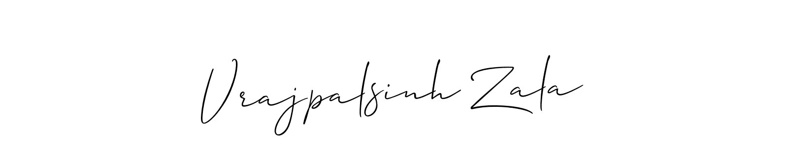 Use a signature maker to create a handwritten signature online. With this signature software, you can design (Allison_Script) your own signature for name Vrajpalsinh Zala. Vrajpalsinh Zala signature style 2 images and pictures png