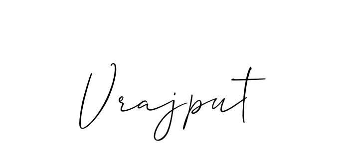 Use a signature maker to create a handwritten signature online. With this signature software, you can design (Allison_Script) your own signature for name Vrajput. Vrajput signature style 2 images and pictures png